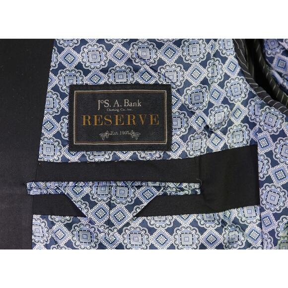 Jos A Bank Reserve Black 2-Btn Tuxedo Formal Dinner Jacket Blazer Wool 46L - Picture 8 of 12